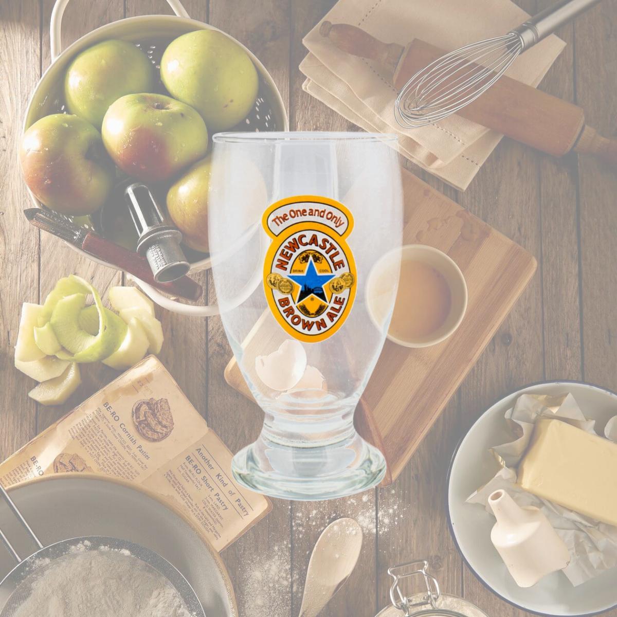 Picture of castle 889180 16 oz  Castle Brown Ale Logo Schooner Glass