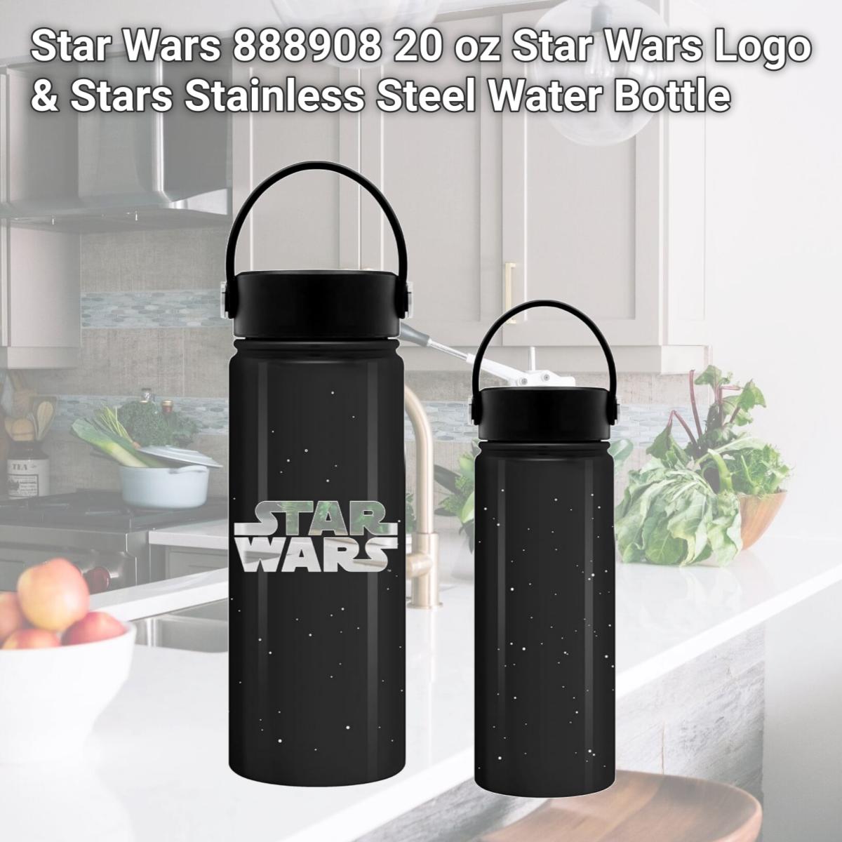 Picture of Star Wars 888908 20 oz Star Wars Logo & Stars Stainless Steel Water Bottle