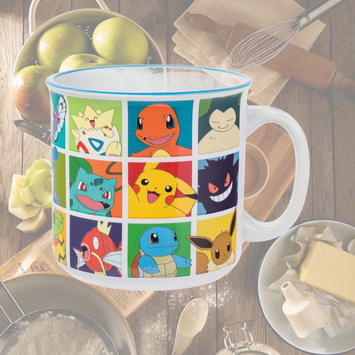 Picture of Pokemon 888179 20 oz Pokemon Pop Color Grid Ceramic Camper Mug - Multi Color
