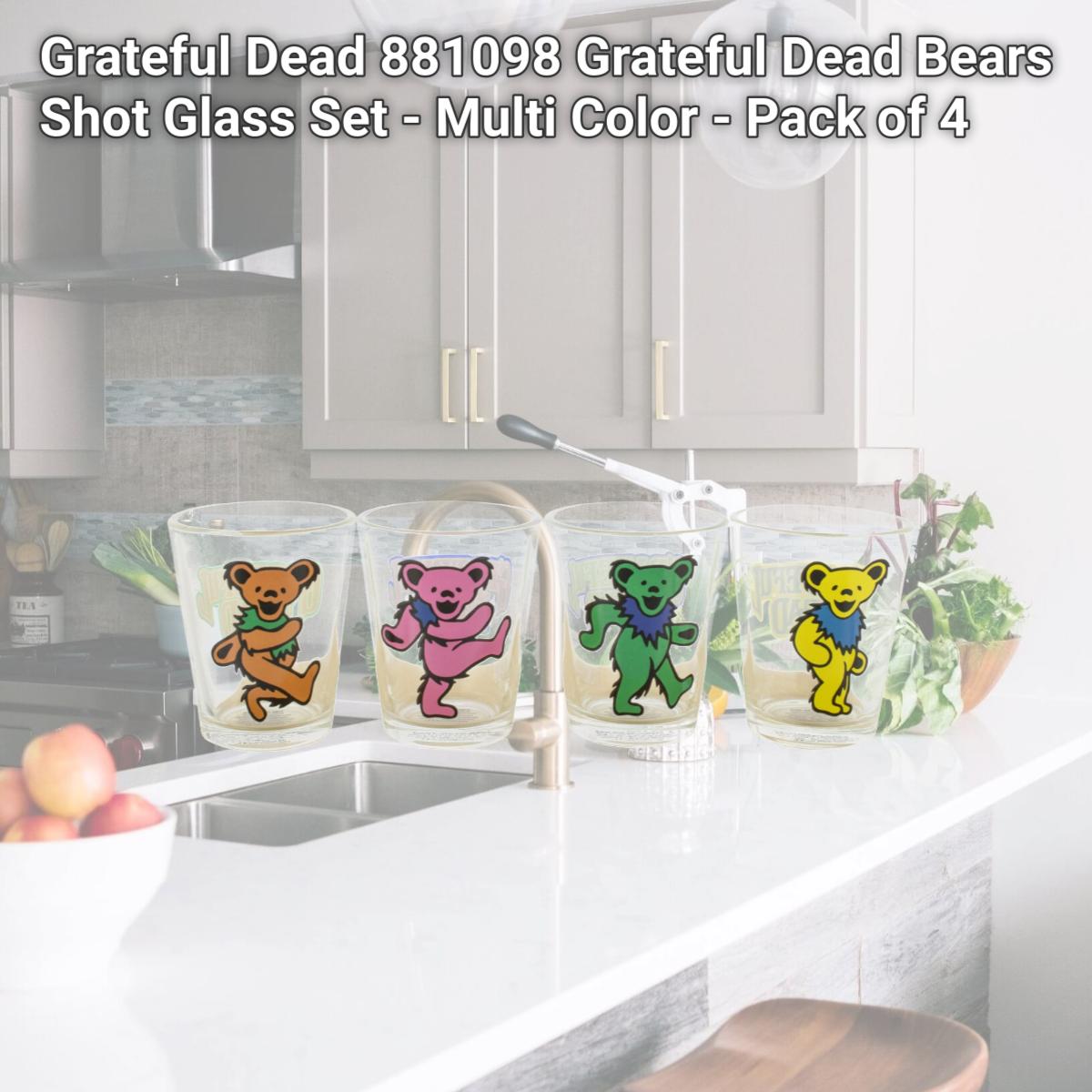 Picture of Grateful Dead 881098 Grateful Dead Bears Shot Glass Set - Multi Color - Pack of 4