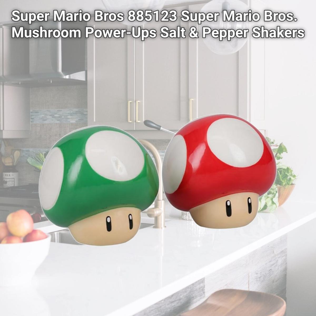 Picture of Super Mario Bros 885123 Super Mario Bros. Mushroom Power-Ups Salt & Pepper Shakers
