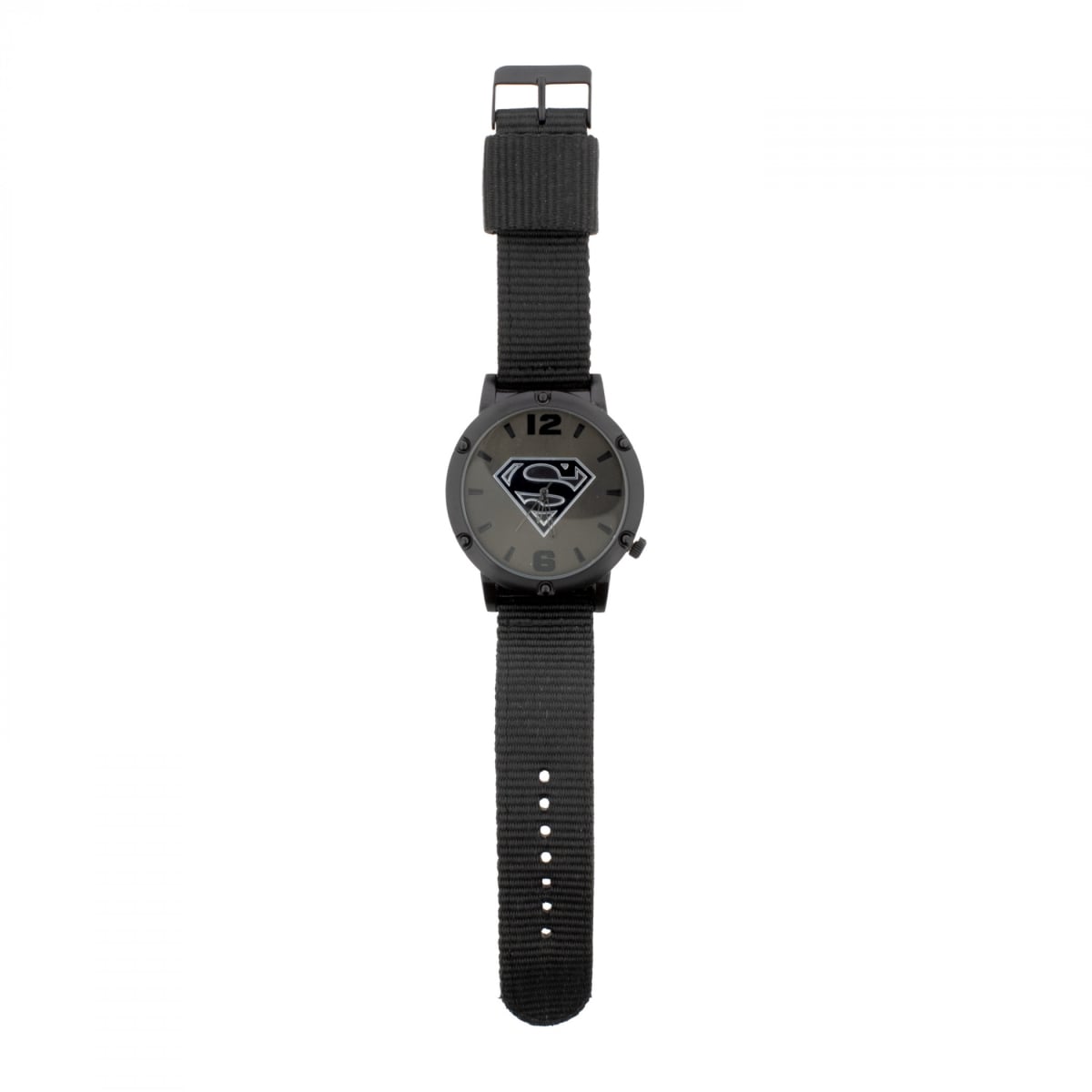 909057 Black & Silver Analog Watch with Nylon Strap