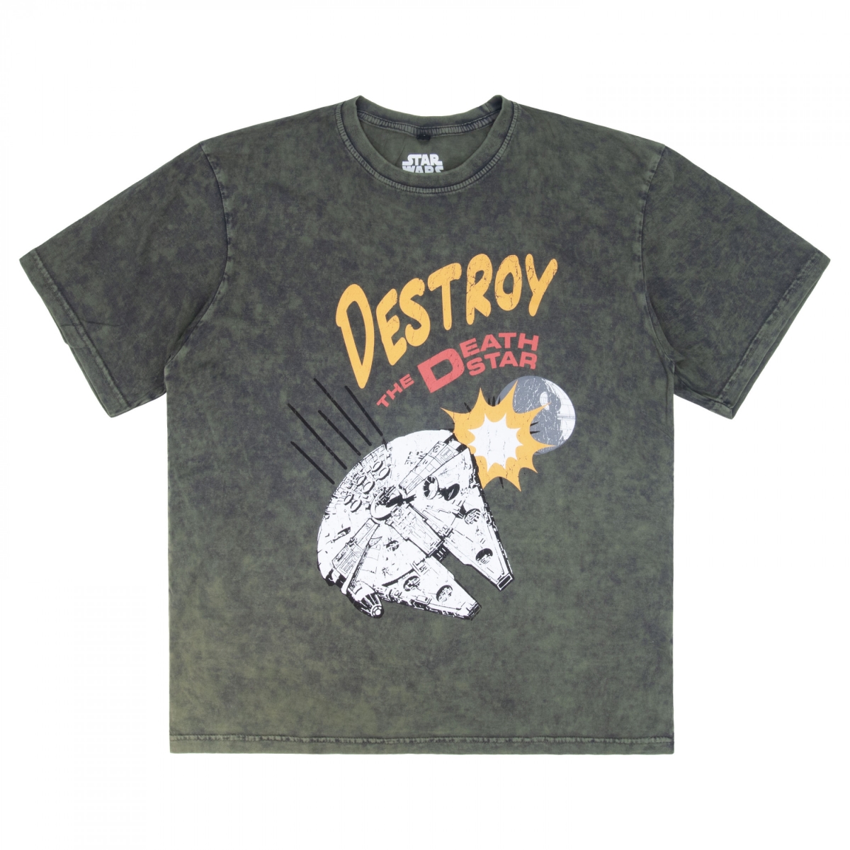 911797-medium Destroy the Death Star Stone Wash Short Sleeve T-Shirt - Medium