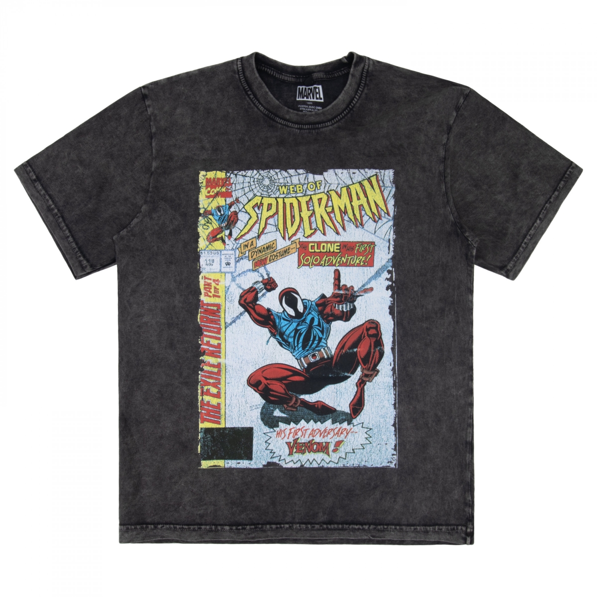 911522-medium Web of No.118 Comic Cover Graphic Stone Wash Short Sleeve T-Shirt - Medium