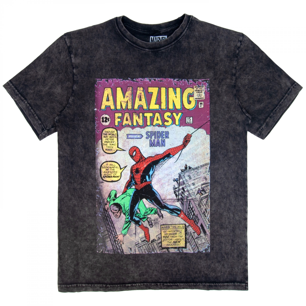 911508-medium Amazing Fantasy No.1 Comic Cover Stone Wash T-Shirt - Medium