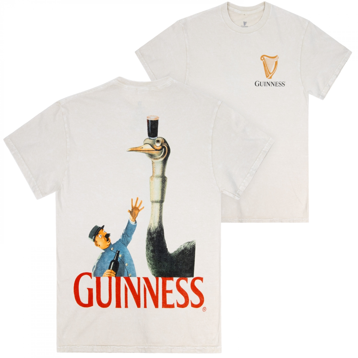 905404-3xlarge Ostrich Vintage Gilroy Ad Front Back Print Premium Short Sleeve T-Shirt - 3XL