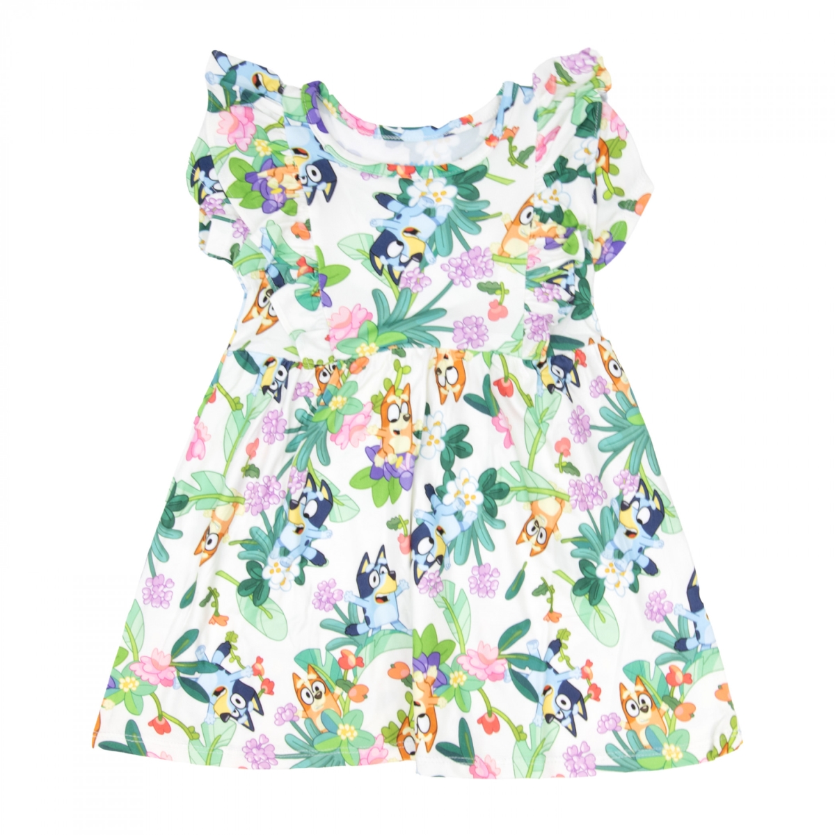 902059-2t Yummy Tropical Print Toddler Girls Dress, Multi Color - Size 2T