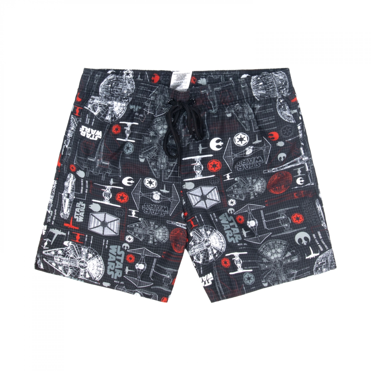 906914-small Ship Blueprints Swim Board Shorts - Small