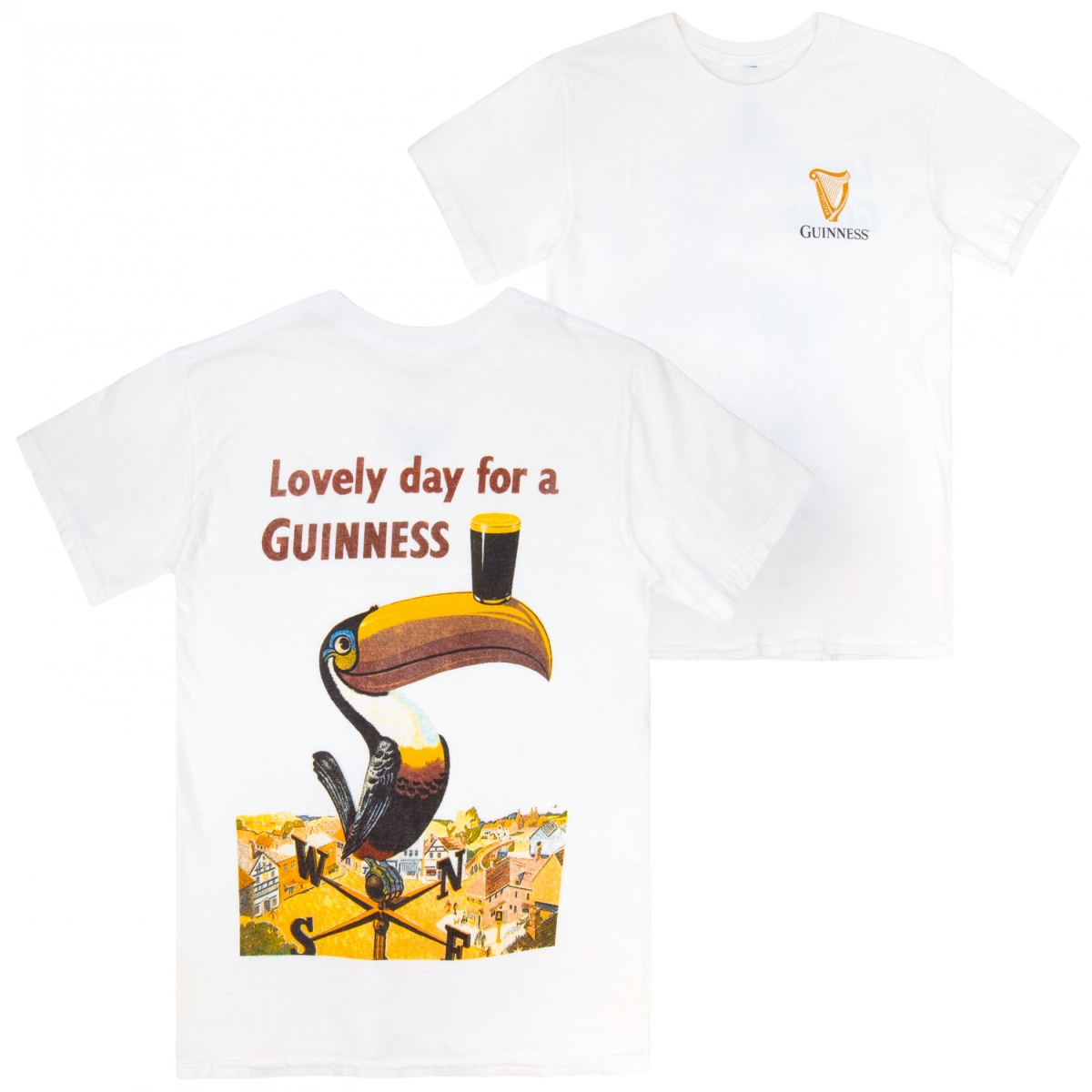 905390-xlarge Lovely Day Gilroy Toucan Premium Soft Front Back Print Short Sleeve T-Shirt - Extra Large