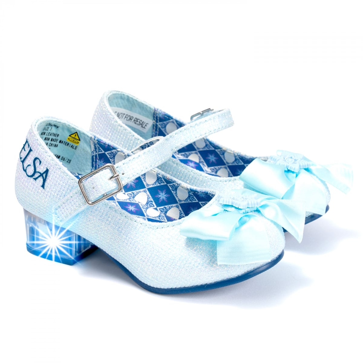 910970-size12 Elsa Light Up Toddler Girls Play Heels, Blue - Size 12