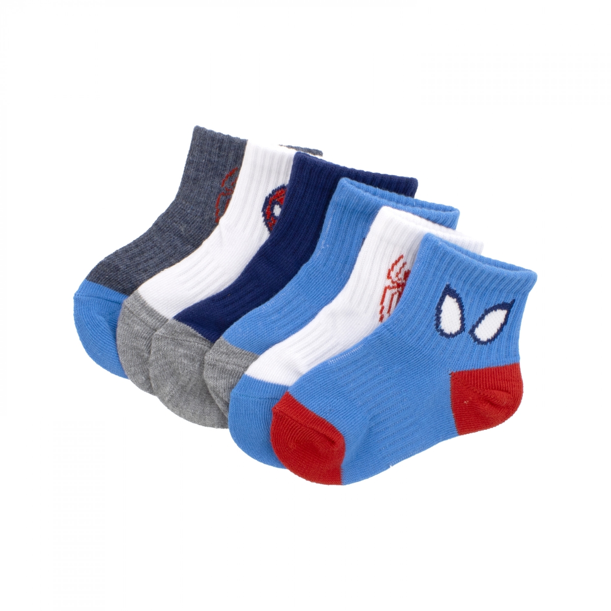 912218 Friendly Spider 6-Pair Pack of Toddler Ankle Socks