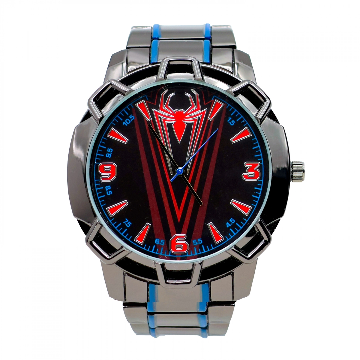 912702 Logo Black & Red Analog Watch with Metal Band