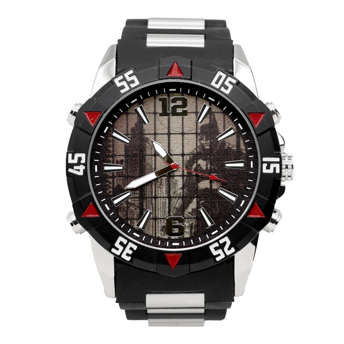 912722 City Watch Analog Watch with Metal & Rubber Band