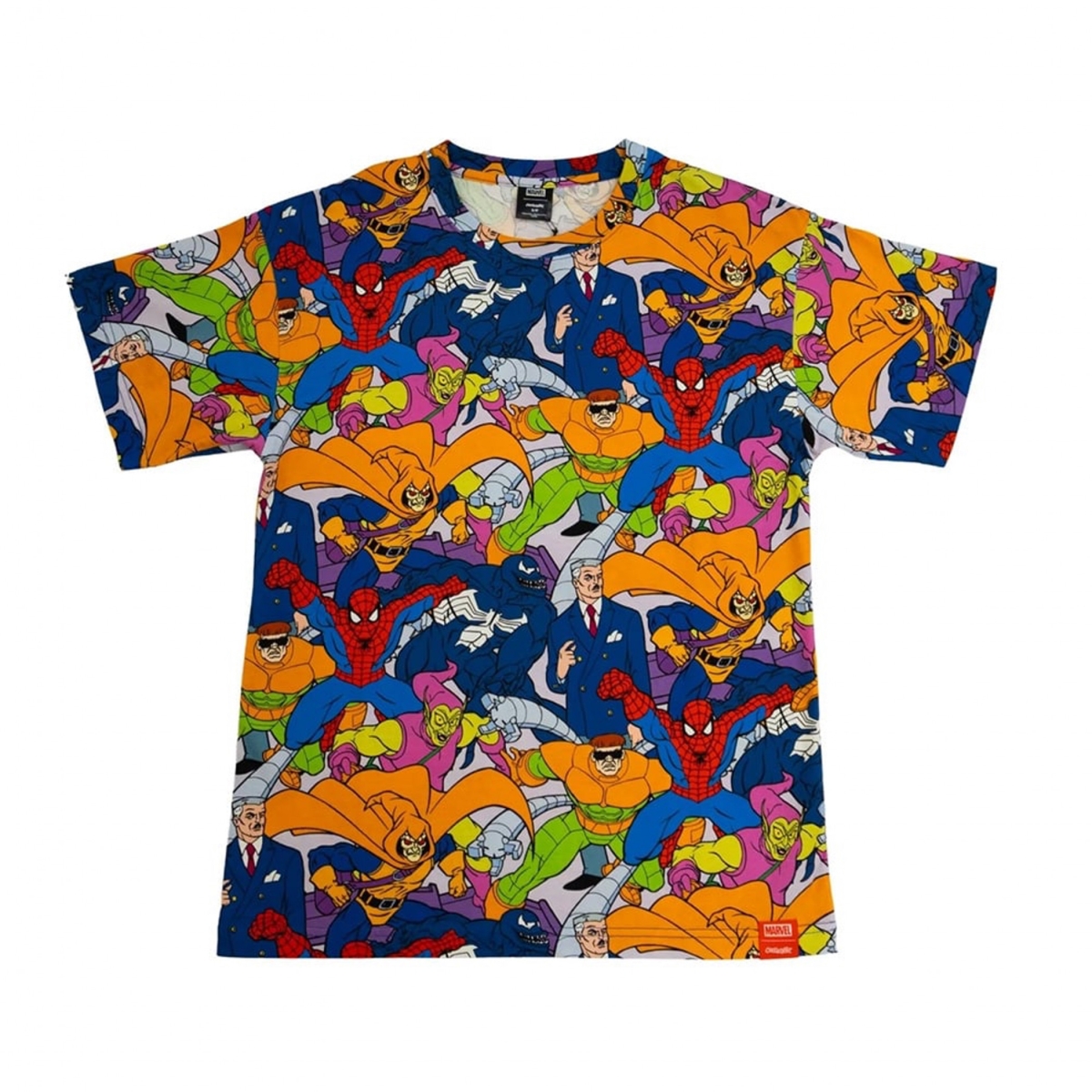 908005-small Cast of 90s Characters All Over Print T-Shirt - Small