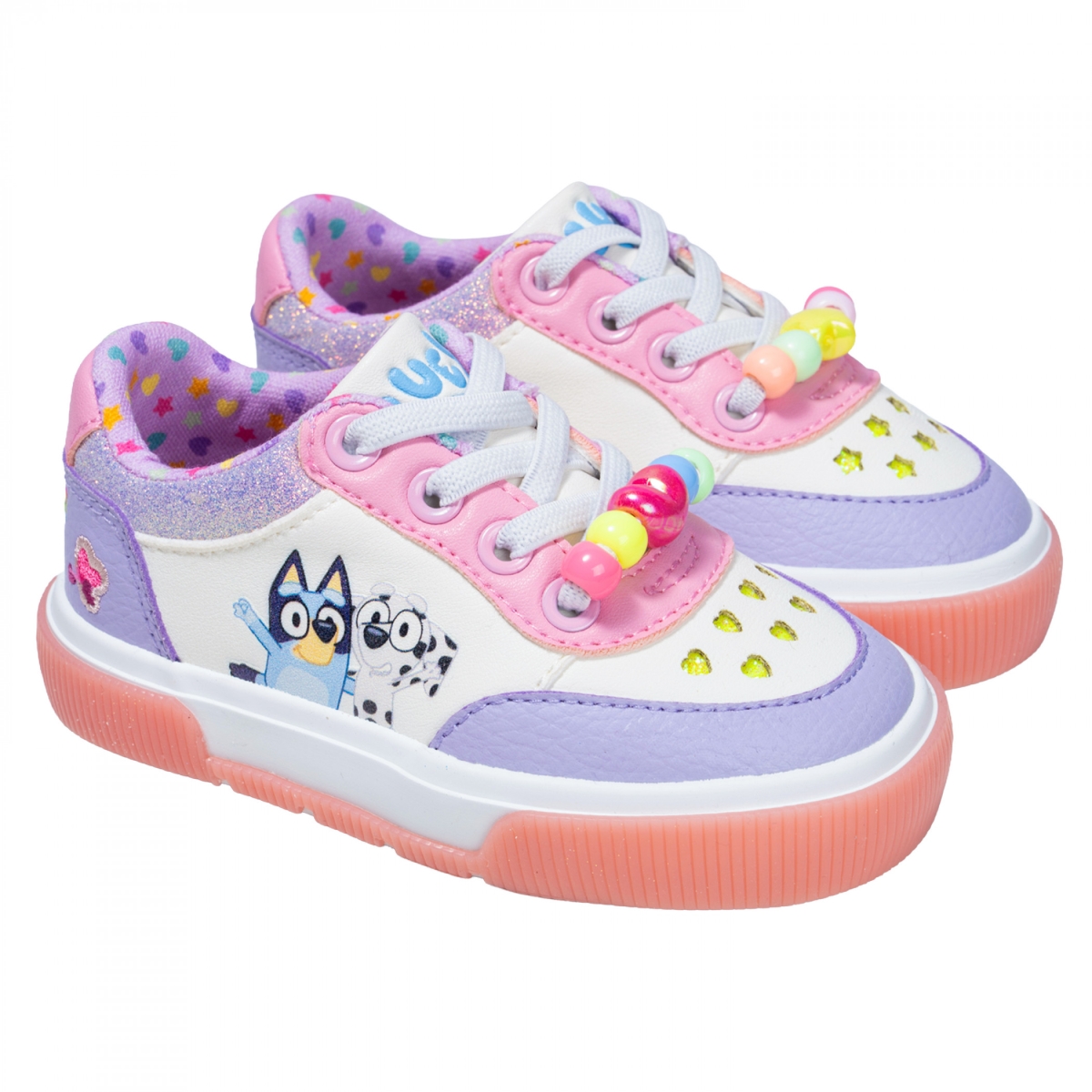 913410-size5 Friends Toddler Girls Court Sneakers with Charms - Size 5