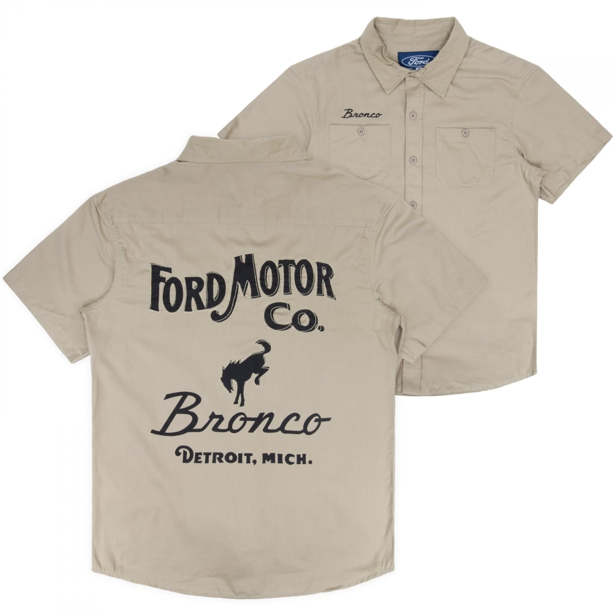 912828-xlarge Bronco Button Down Mechanic Work Shirt - Extra Large