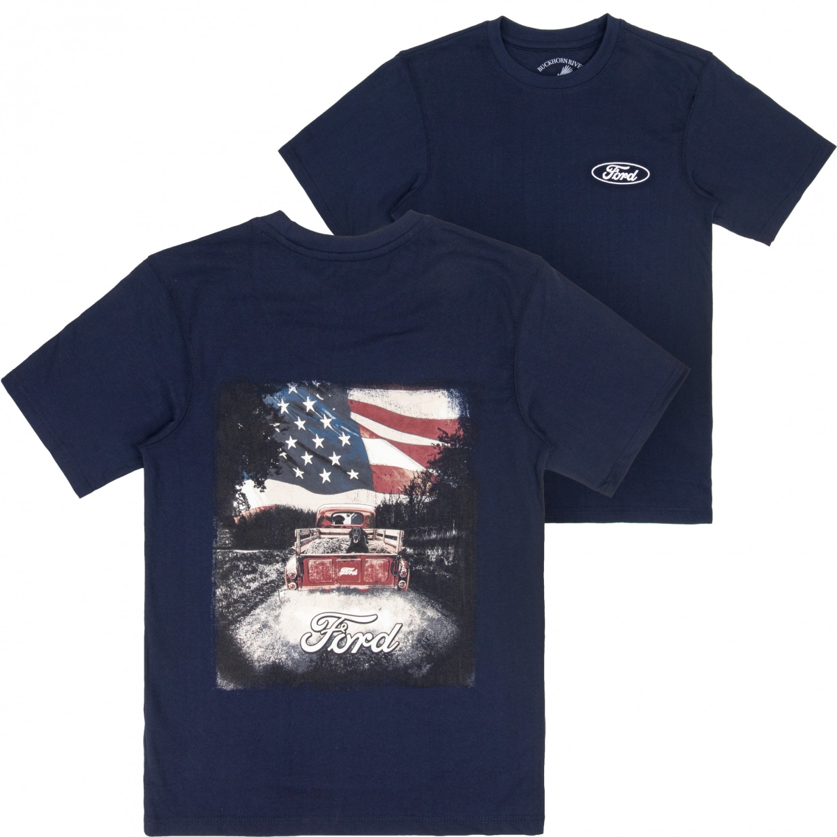 912018-small All-American Buckhorn River Front & Back Print T-Shirt - Small