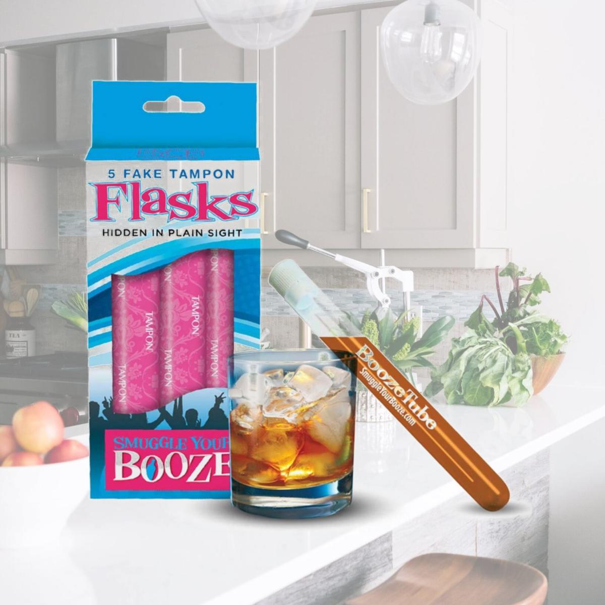 Picture of Drinking Games 37321 Drinking Games Fake Tampon Hidden Flask Set
