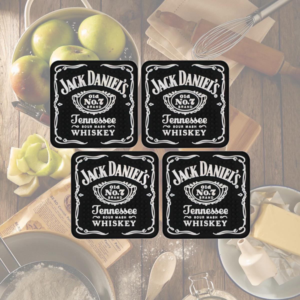 Picture of Jack Daniels 35109 Jack Daniels Rubber Mat Coaster Set