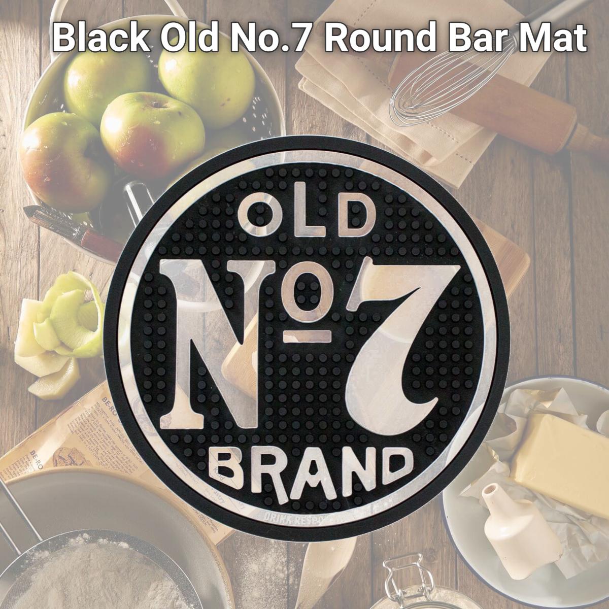 Picture of Jack Daniels 35107 Jack Daniels Black Old No.7 Round Bar Mat