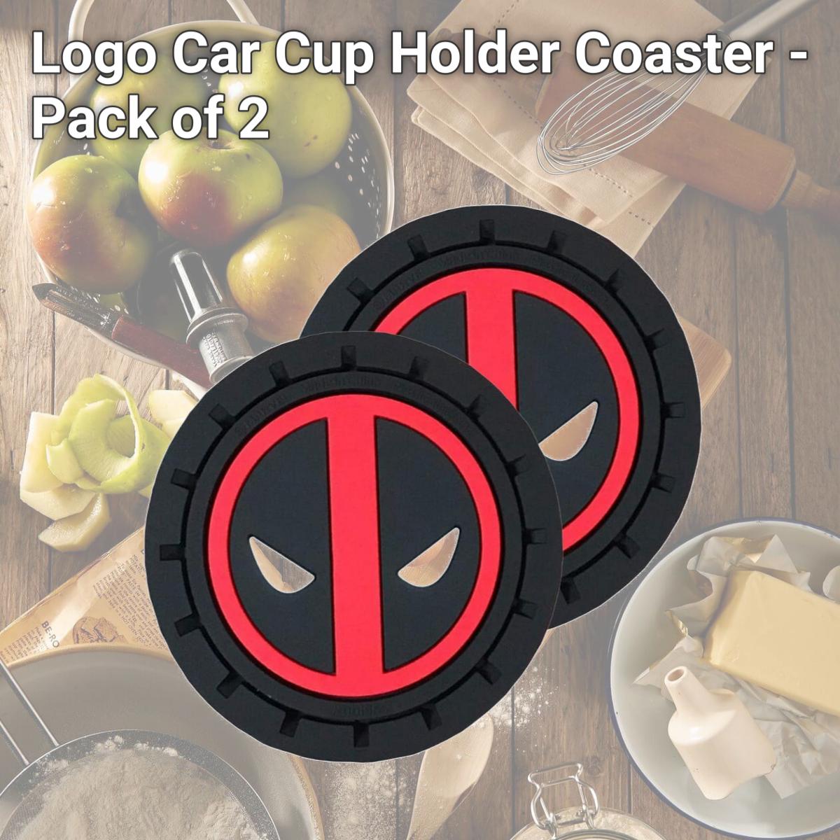 Picture of Deadpool 808038 Deadpool Logo Car Cup Holder Coaster - Pack of 2