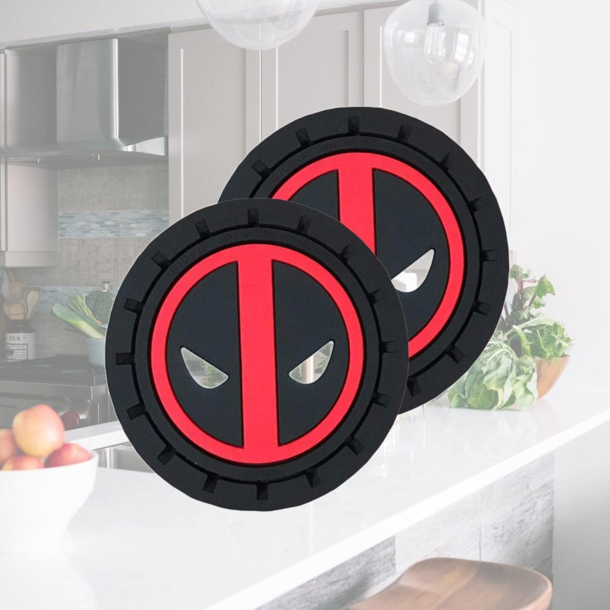Picture of Deadpool 808038 Deadpool Logo Car Cup Holder Coaster - Pack of 2