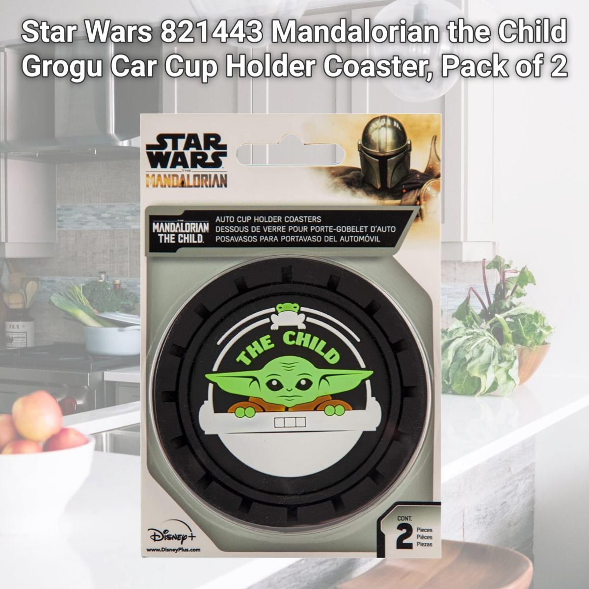 Picture of Star Wars 821443 Mandalorian the Child Grogu Car Cup Holder Coaster, Pack of 2
