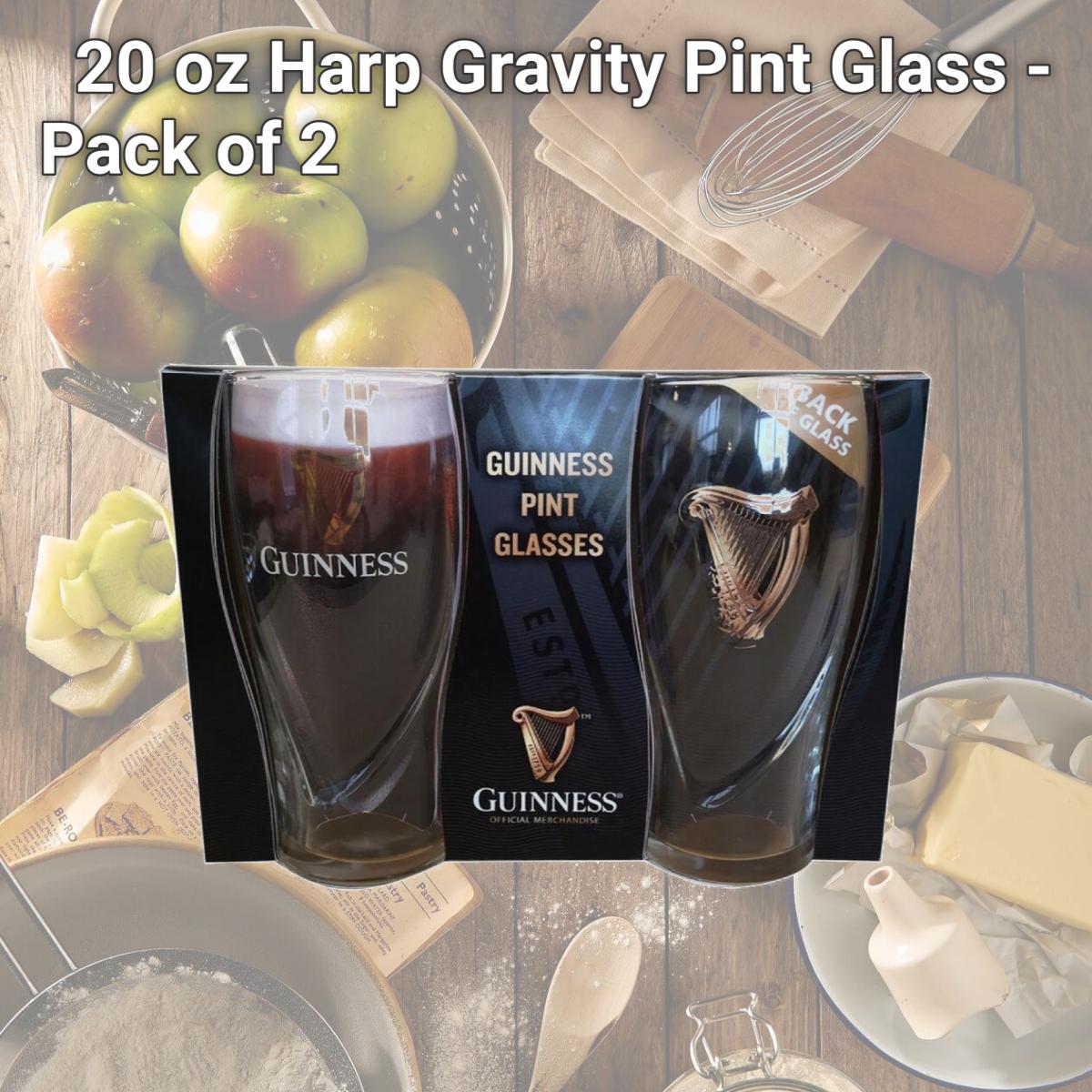 Picture of Guinness 827025 20 oz Harp Gravity Pint Glass - Pack of 2