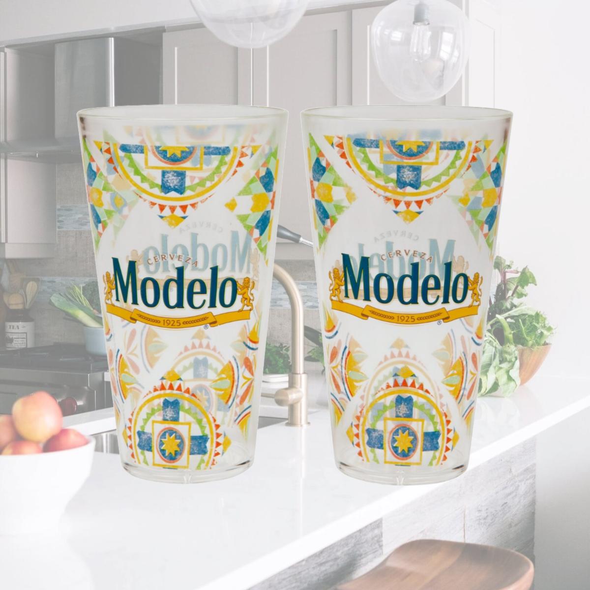 Picture of Modelo Especial 826883 16 oz Camp Pint Glass - Pack of 2