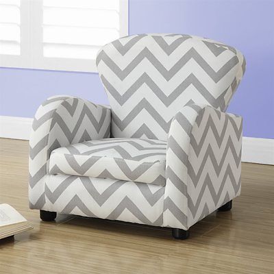 Juvenile Fabric Chair - Grey Chevron