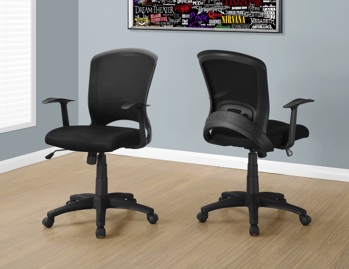 Mid-back Multi-position Office Chair - Black, Mesh