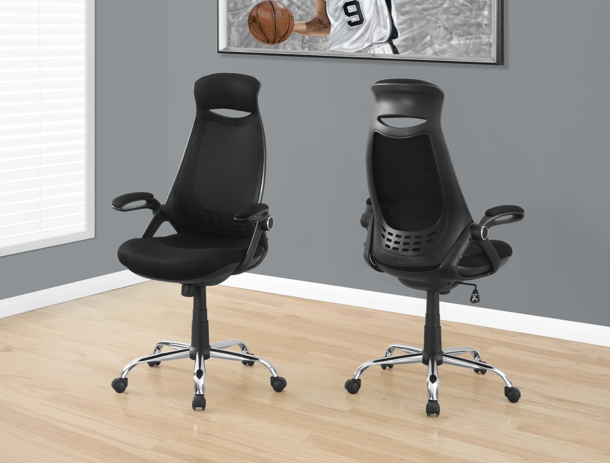 High Back Executive Office Chair - Black, Chrome - Mesh