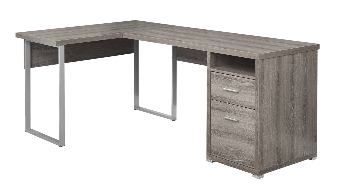 80 In. Dark Taupe Left Or Right Facing Computer Desk