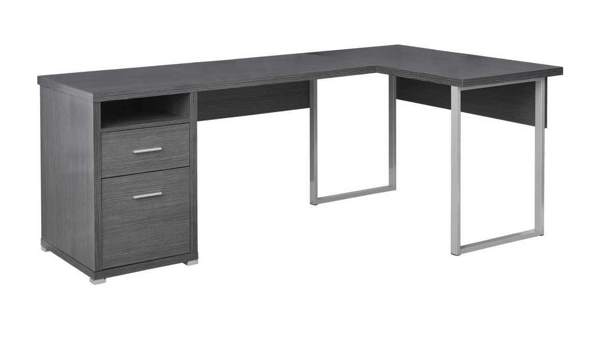 80 In. Grey Left Or Right Facing Computer Desk