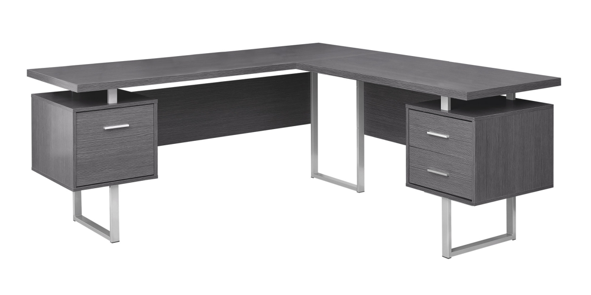 70 In. Grey Left Or Right Facing Computer Desk