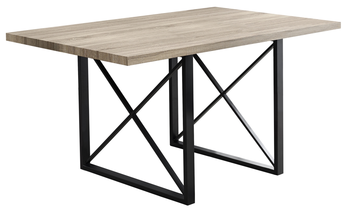 36 X 60 In. Dining Table - Dark Taupe, Black Metal