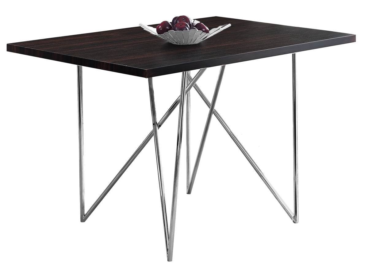 32 X 48 In. Dining Table - Cappuccino, Chrome Metal