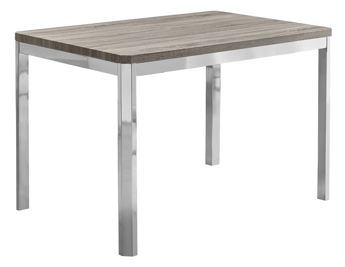 32 X 48 In. Dining Table - Dark Taupe, Chrome Metal