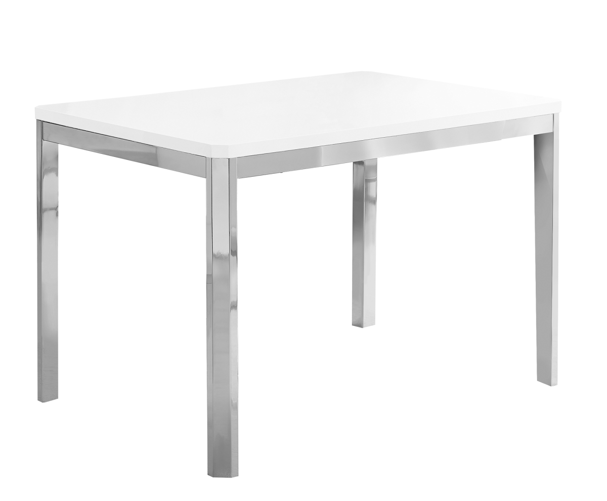 I 1041 32 X 48 In. Dining Table - White, Chrome Metal