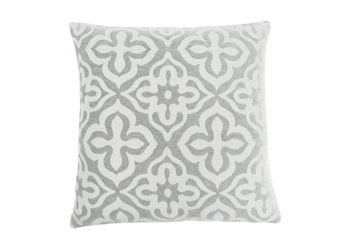 I 9214 18 X 18 In. Pillow With Motif Design, Light Grey