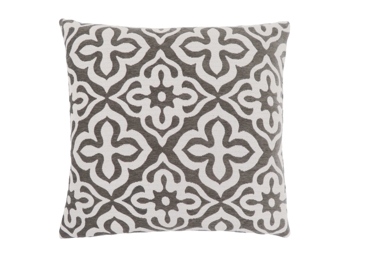 I 9216 18 X 18 In. Pillow With Motif Design, Dark Taupe