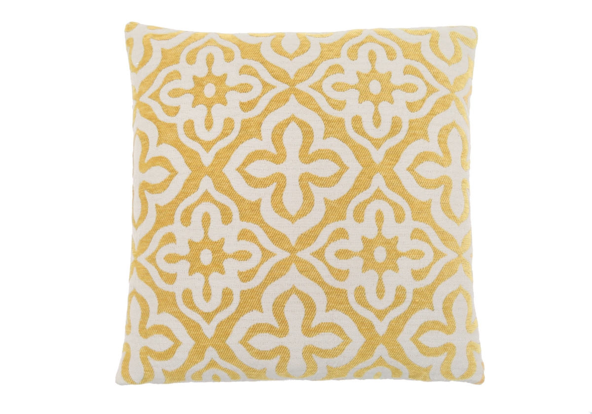 I 9218 18 X 18 In. Pillow With Motif Design, Yellow