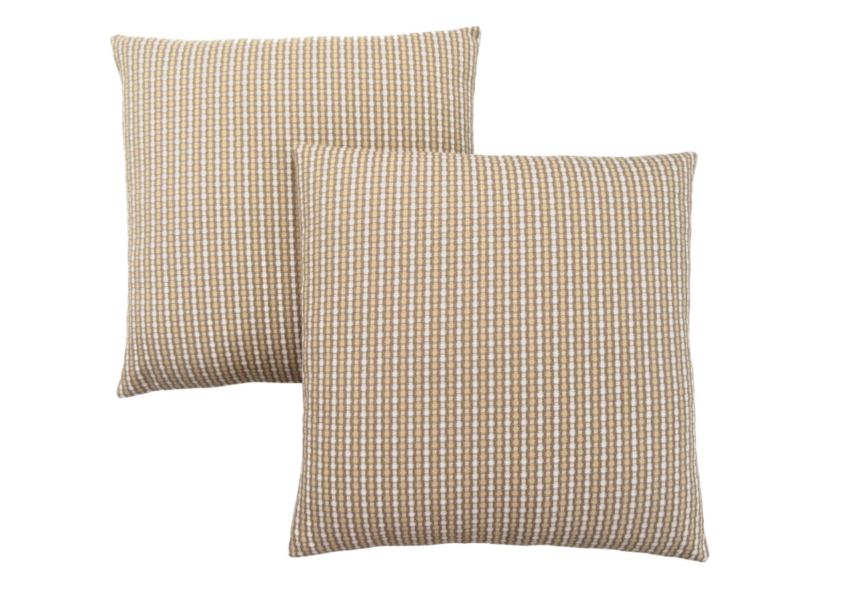 I 9229 18 X 18 In. Pillow With Abstract Dot - Light & Dark Taupe, 2 Piece