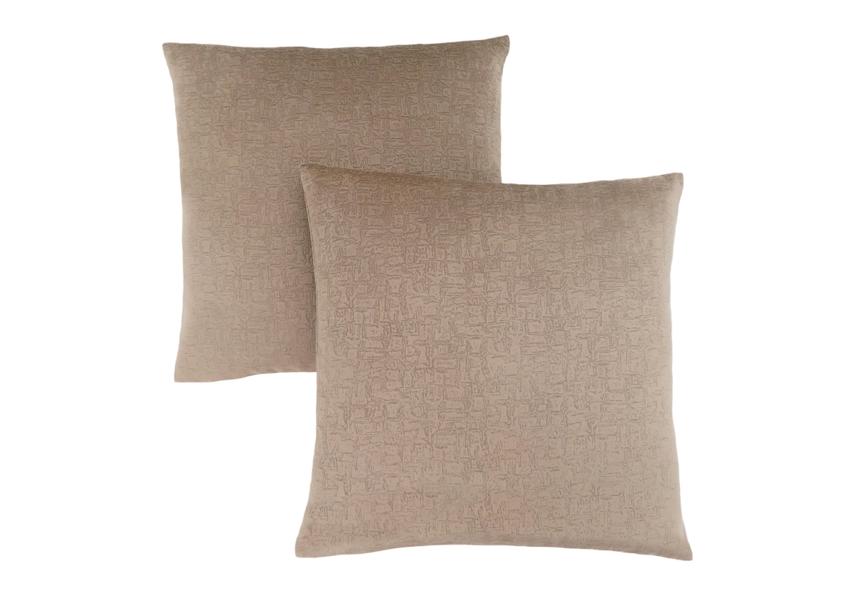 I 9271 18 X 18 In. Pillow With Mosaic Velvet - Taupe, 2 Piece