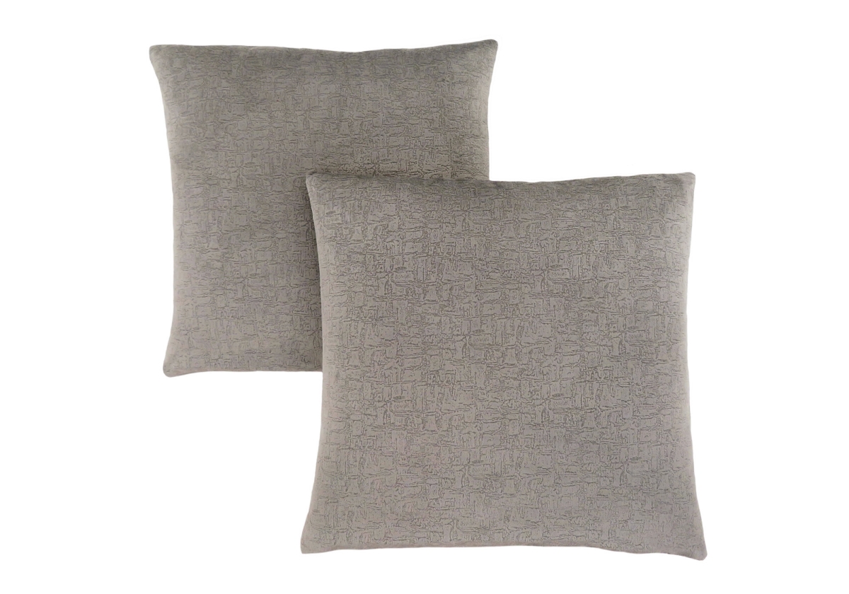 I 9273 18 X 18 In. Pillow With Mosaic Velvet - Grey, 2 Piece