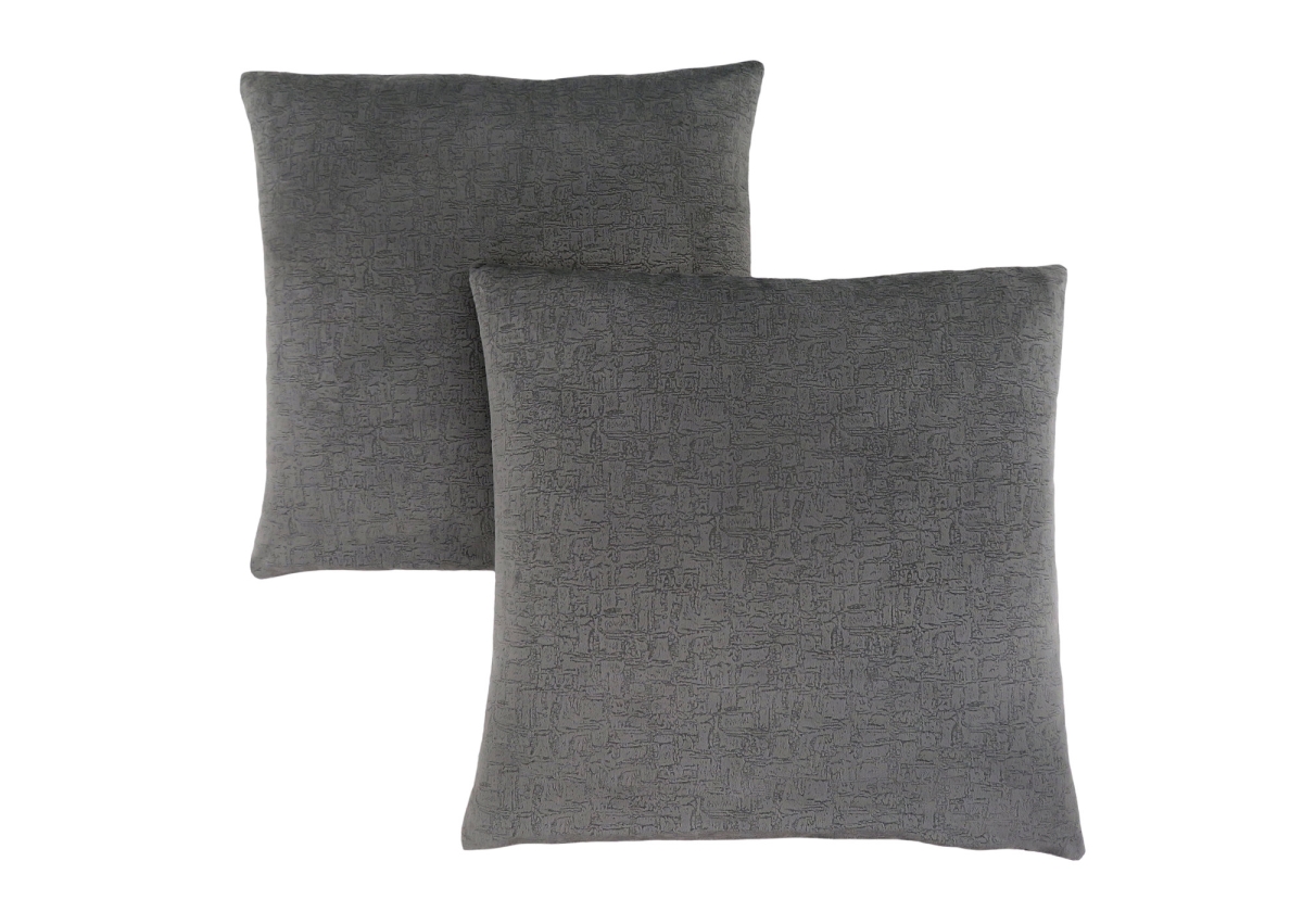I 9275 18 X 18 In. Pillow With Mosaic Velvet - Dark Grey, 2 Piece