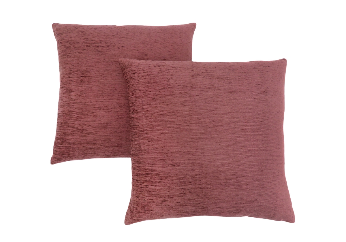I 9301 18 X 18 In. Pillow With Solid Design - Dusty Rose, 2 Piece