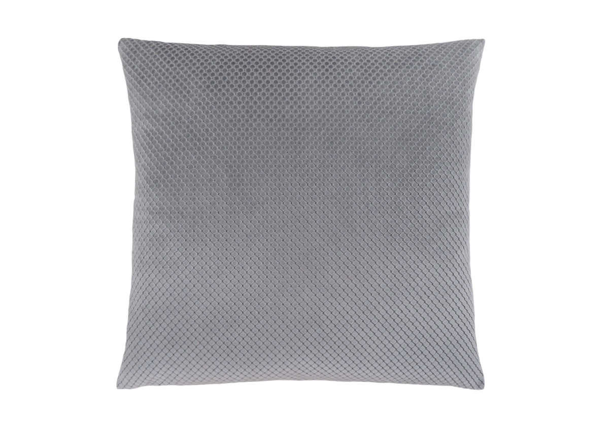 I 9306 18 X 18 In. Pillow With Diamond Velvet, Silver