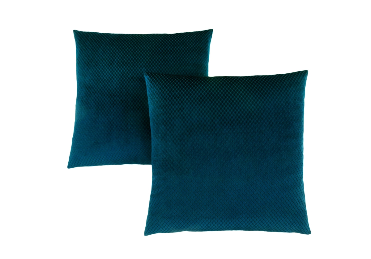 I 9309 18 X 18 In. Pillow With Diamond Velvet - Steel Blue, 2 Piece