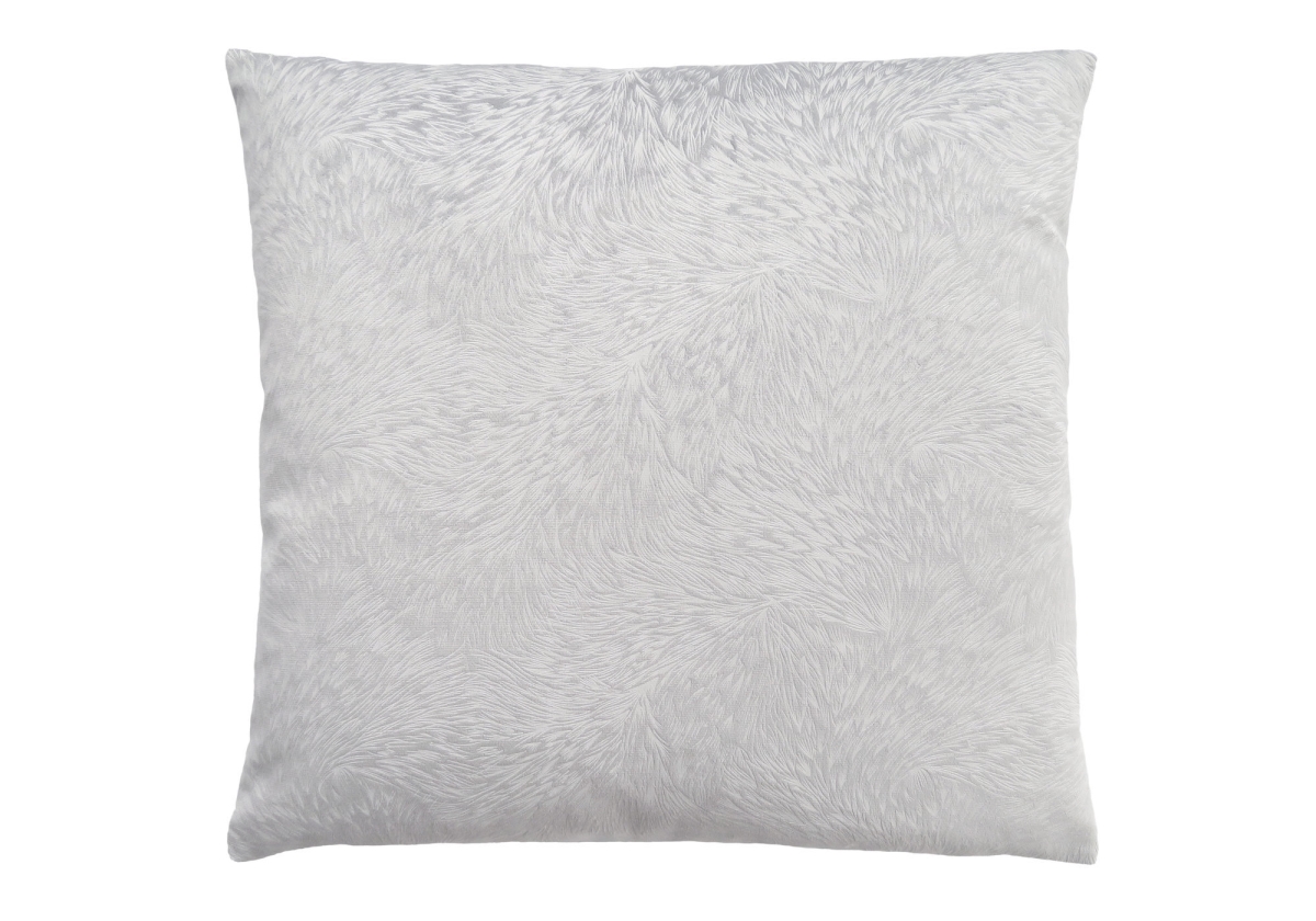 I 9320 18 X 18 In. Pillow With Feathered Velvet, Light Grey